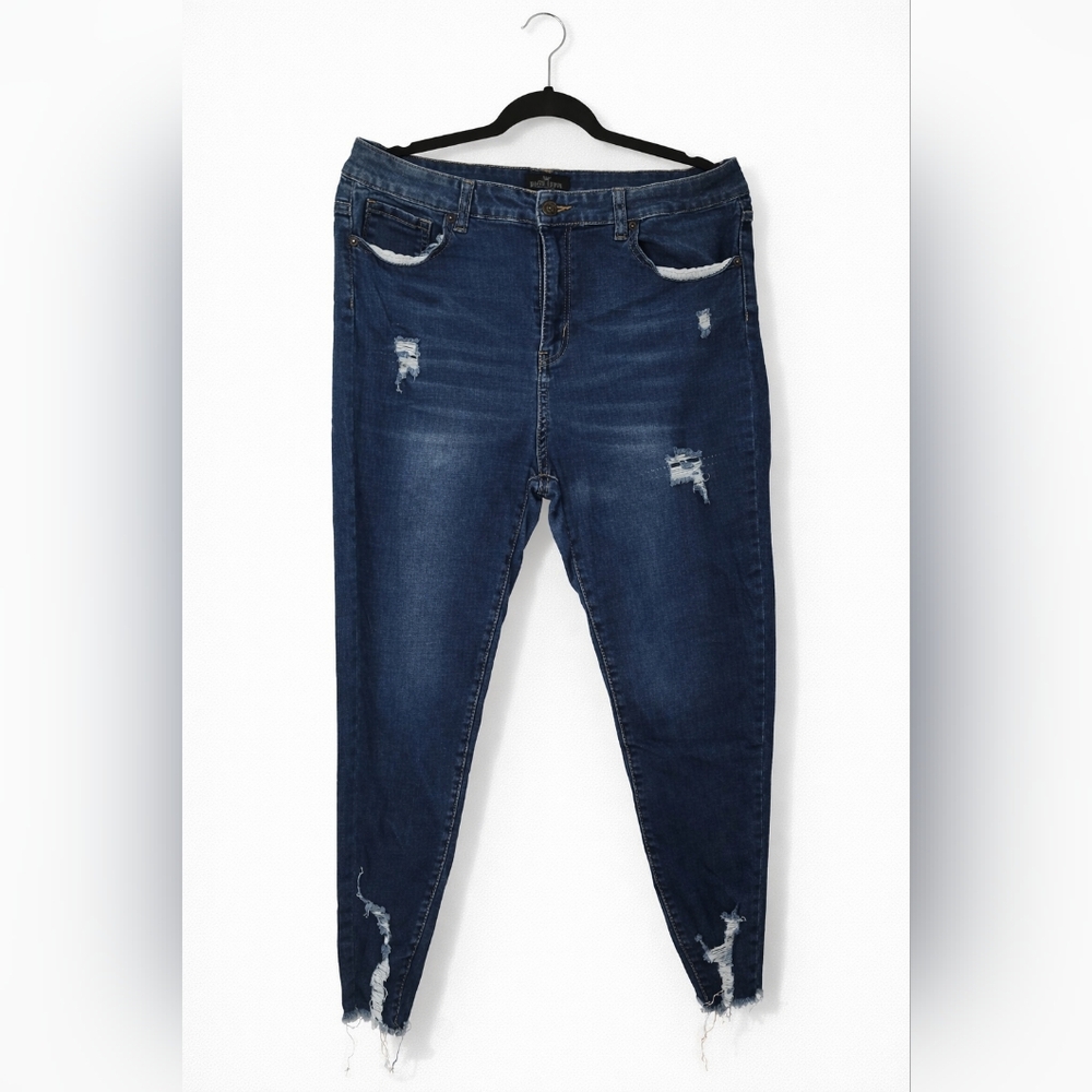 Classic Blue Distressed Women Jeans